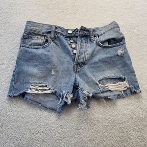We the Free Distressed Denim Jean Shorts Women's Size 25 Button Fly